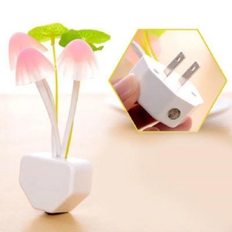 Light Control Small Night Lamp Lotus Leaf Mushroom Induction Dream Color Changing Led Energy Saving Bedside Nursing Light