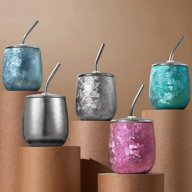 

Outdoor Egg Mug Pure Titanium Double-Wall Water Bottle Home With lid Drinking Office Cup 240 ml Beer Luxury-Feel Titanium Cup