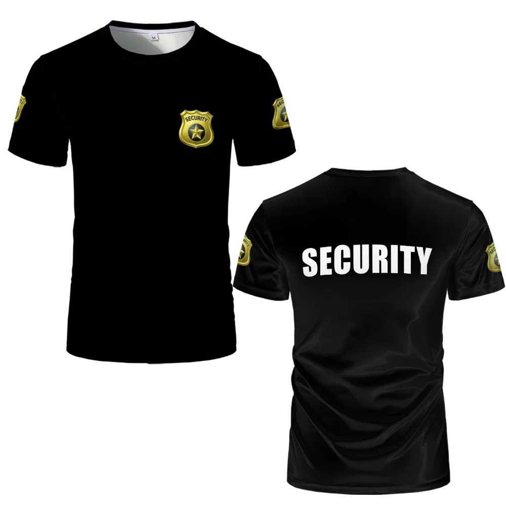 

Security Work Clothes, Classic Security Bodyguard Guard Professional Work Clothes Comfortable Breathable Wear Large Size T-shirt