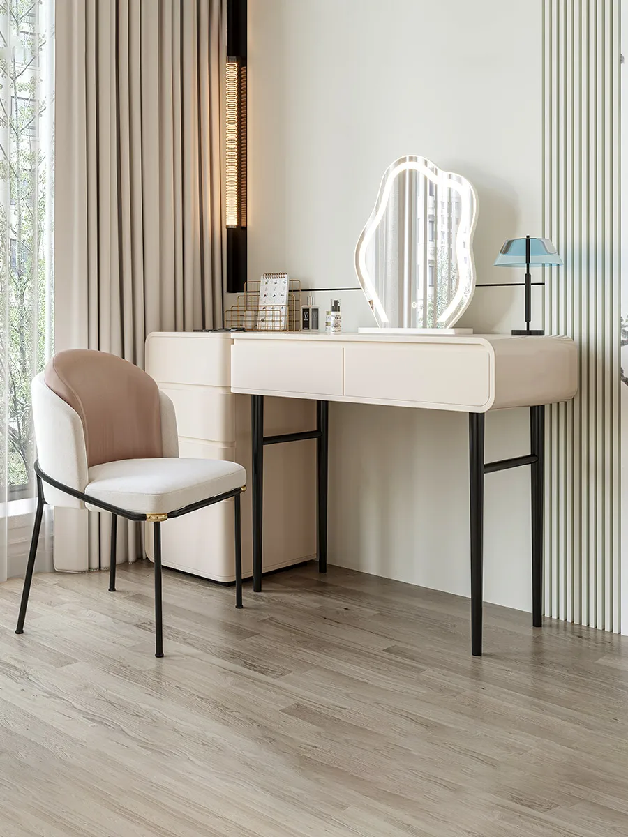LH cream solid wood dresser storage cabinet integrated makeup table light luxury makeup table