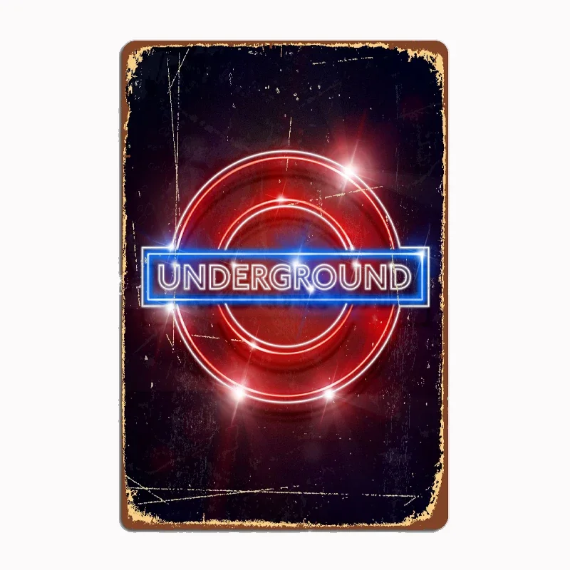 

Neon Underground Roundel Stylish Printed Signs Plaques Featuring Golden Animal Art Prints Perfect for Wall Decor In Home Office