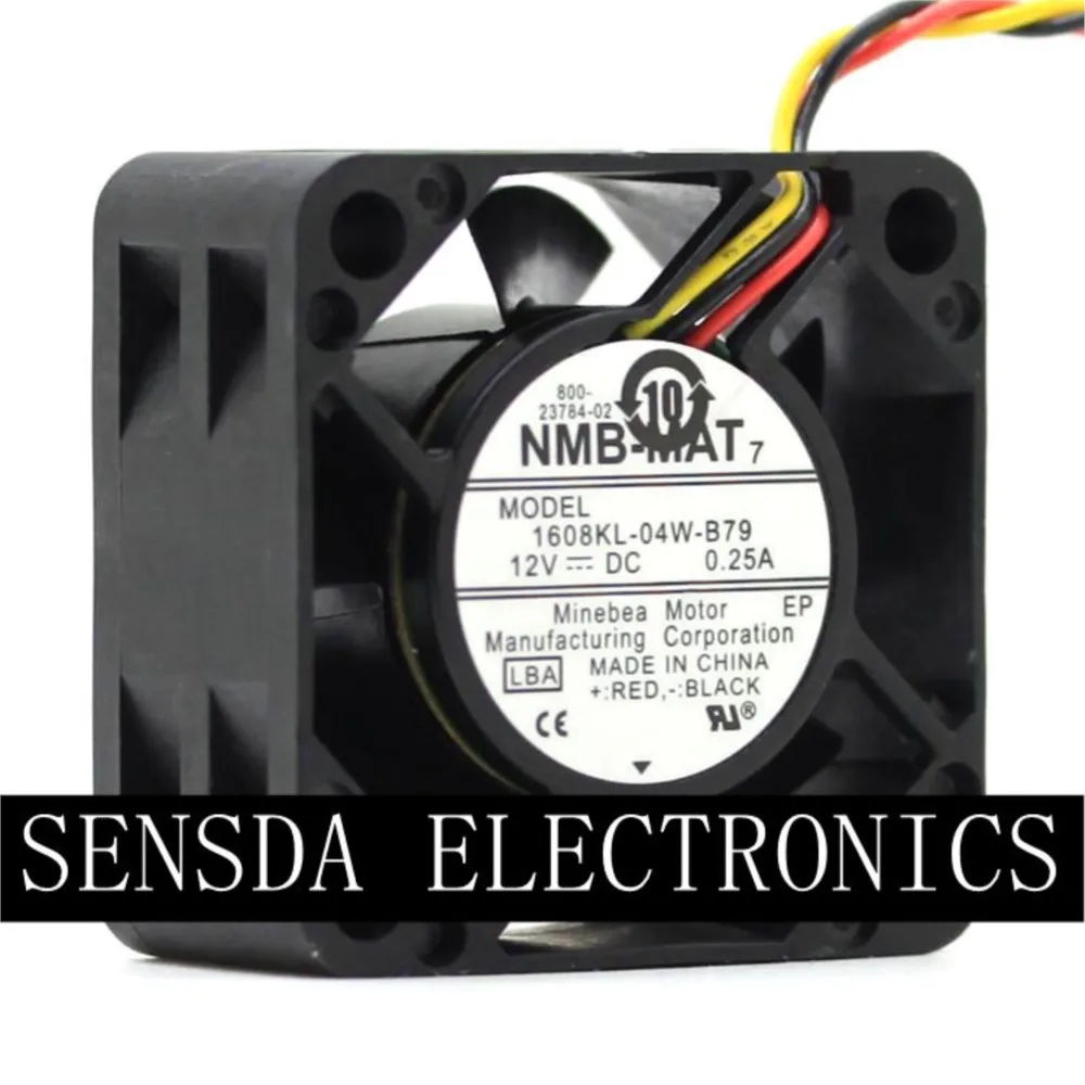 For NMB-MAT 1608KL-04W-B79 LB2 DC 12V 0.25A Server Cooling Fan Square 3-wire 40x40x20mm