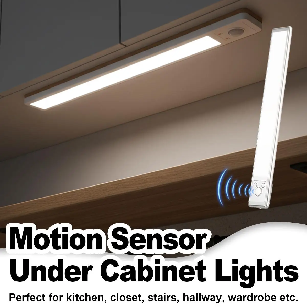 

2Pcs LED Cabinet Lights Auto Motion Activated Home Under Cupboard Kitchen Wardrobe Lamp Home Deco Lighting Gift USB Room Art
