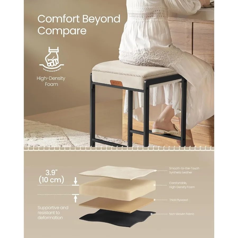 مجموعة من مقعدين بارتفاعين مع جلد صناعي وخياطة بتصميم عصري من منتصف القرن بطول 26 بوصة #5