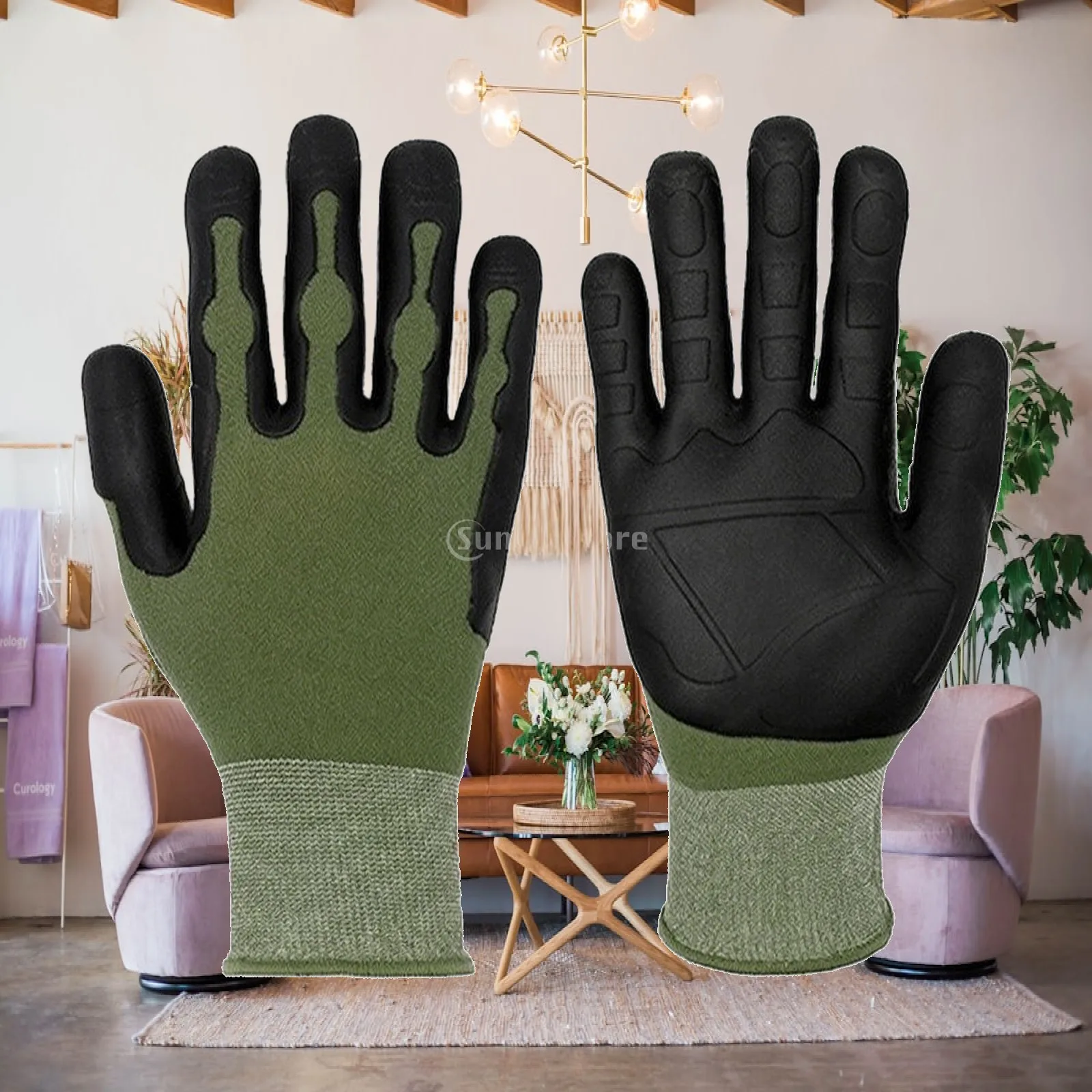 Gardening Work Gloves Breathable Gloves with Gripping Surface Flexible Snug for Gardeners, Pruning, Planting