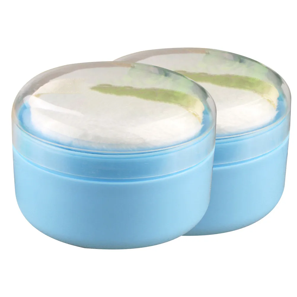 

2Pcs Baby Powder Puff Box Premium Soft Sponge Case for Talcum Body Powder Storage Easy One-Hand Use Gentle on Newborn Skin