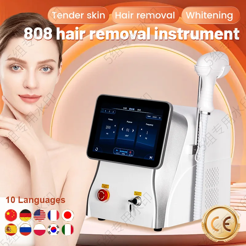 2025Improved 808 diode laser hair removal device, painless permanent hair removal device with 3 intelligent wavelengths