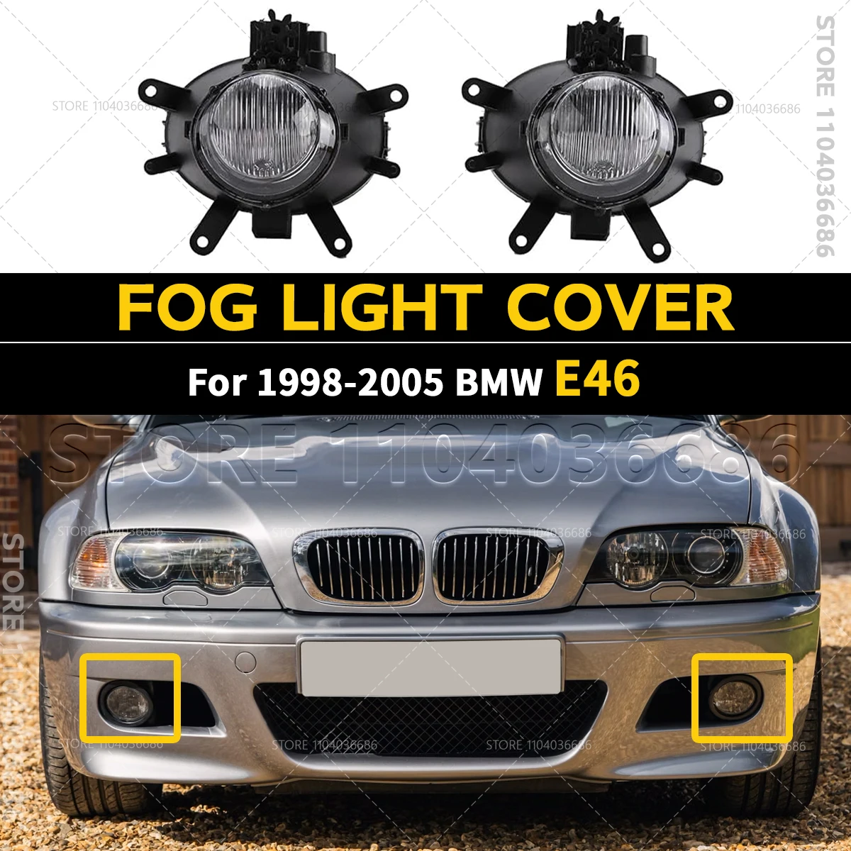 

Для 1998-2005 320i 323i 325i 325xi 328i 330i 330xi (E46) Крышка решетки противотуманной фары переднего бампера (без лампы) 63176911007