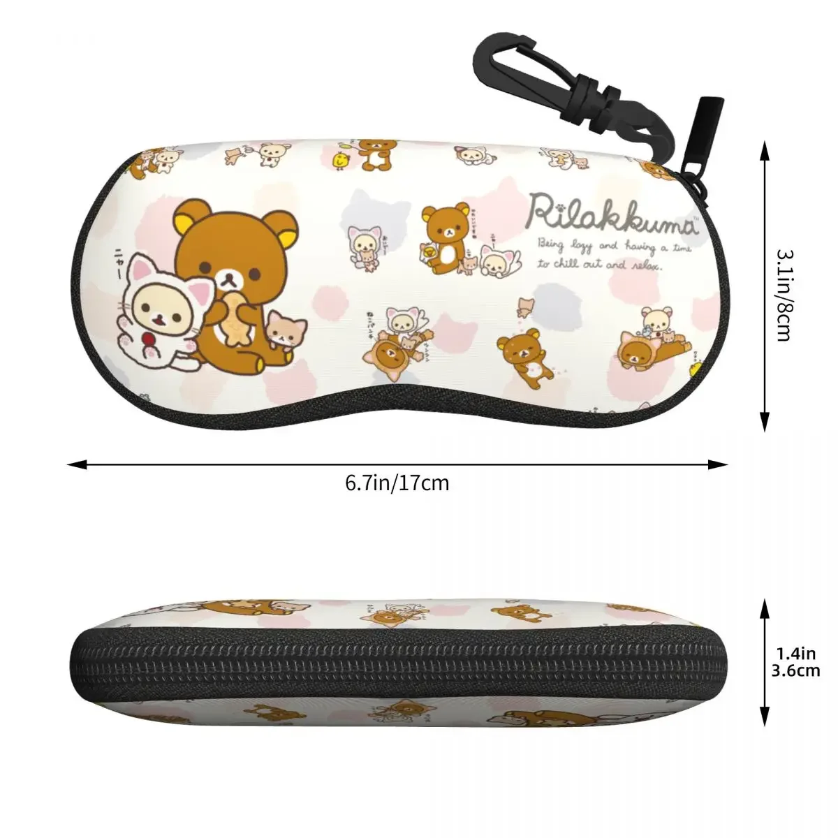 Custom Kawaii Rilakkumas Bear Collage Shell Eyeglasses Protector Cases Cool Sunglass Case Glasses Bag