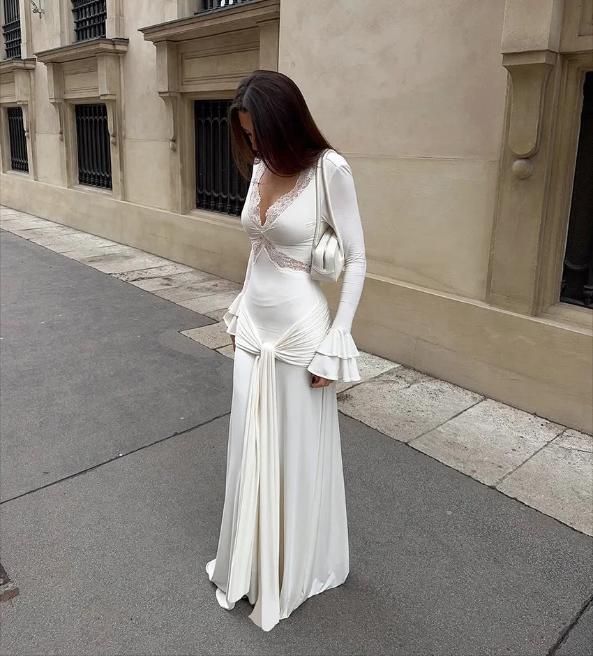 Picture 5: 2026 Lace Mesh Pleated Slightly Transparent Dress Suspender  Evening Long Dress