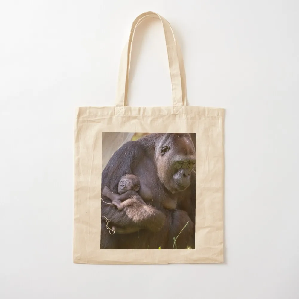 

Gorilla Calaya with Baby Zahra at the National Zoo Tote Bag Big bag women bags woman 2025 Cloth bags Canvas Tote Bag