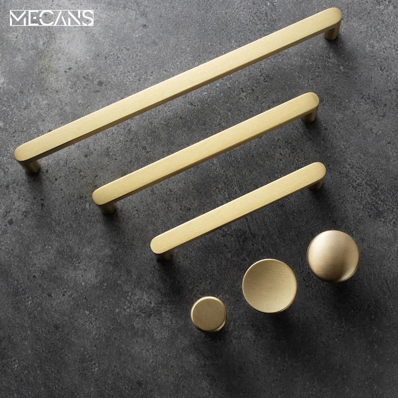 Goo-Ki Modern Gold Knob Pure Copper Kitchen Cabinet Handles Cupboard Door Pulls Drawer Knobs Brass for Furniture Handle Hardware