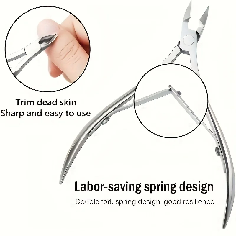 مجموعة العناية بالأظافر الاحترافية المصنوعة من الفولاذ المقاوم للصدأ مكونة من 3 قطع تتضمن مشابك متينة ومزيلات الجلد الميت مثالية للتقليم والباديكير #3