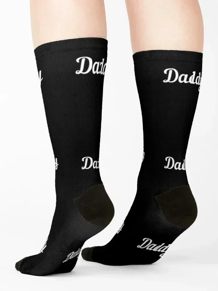 Daddy Text Socks luxe bright garter Soccer valentine gift ideas Socks Girl Men's