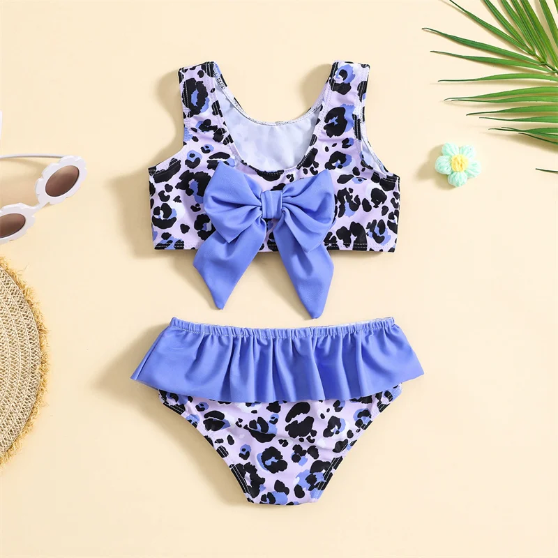 Children's Summer Swimwear Sets Girls Butterfly Split Swimsuit Suit Kids Printed 2 Piece New Fashion Swimming Clothes 12M-6Y
