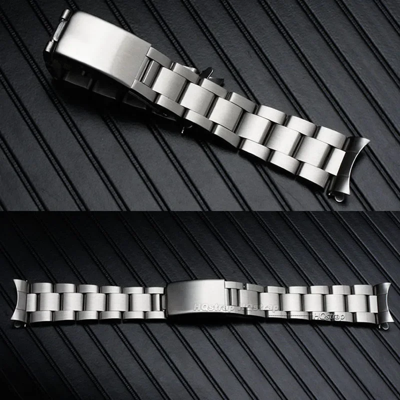 Stainless Steel Watchband for Rolex 18mm 19mm 20mm 21mm Men Sport Band for Oyster Curved End Replacement Metal Bracelet