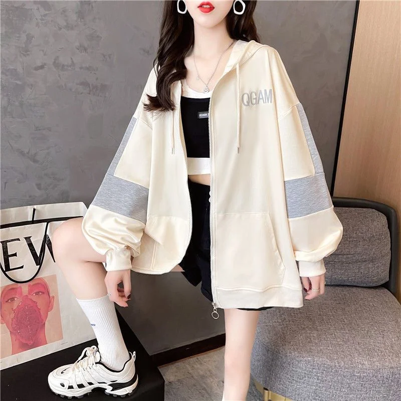 

Y2K Spring Autumn Casual Hoodie 2024 New Drawstring Hooded Women's Clothes Hoody Fashion Join Together Cardigan TOP Female