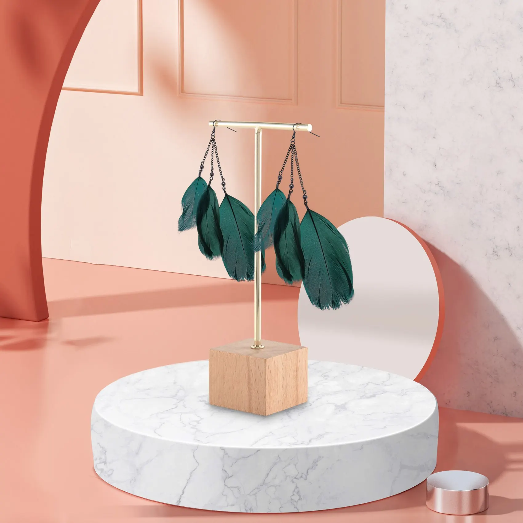 3 ชิ้นแฟชั่น T-Bar เครื่องประดับแสดงขาตั้งผู้ถือต่างหูแขวนชุดเครื่องประดับ