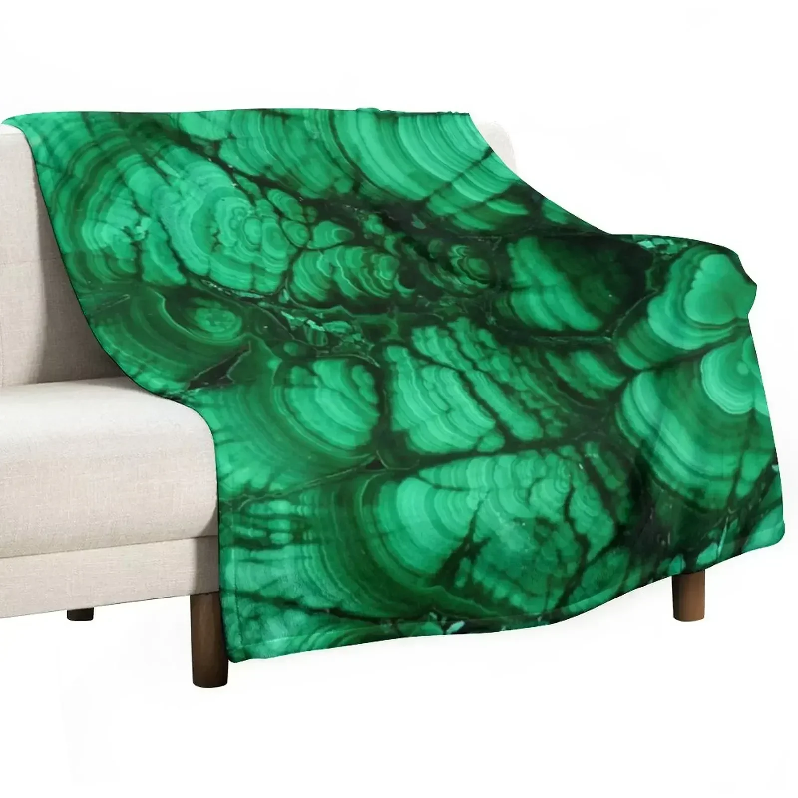 Malachite Slice Throw Blanket bed plaid Warm valentine gift ideas Plush Bed covers Plaid Blankets