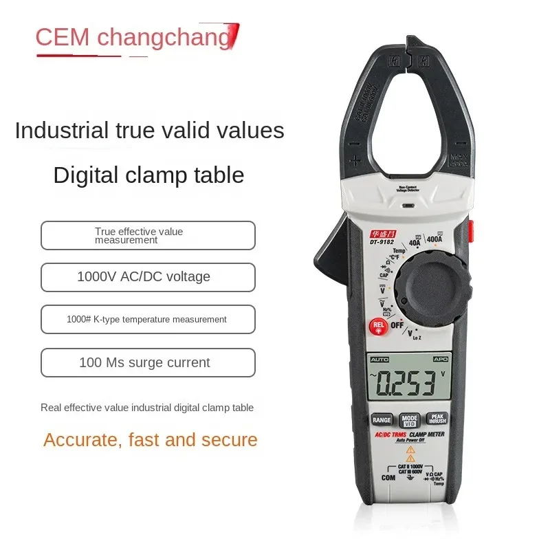 

Huashengchang (CEM) high-precision digital clamp meter industrial universal meter current and voltage tester DT-9182