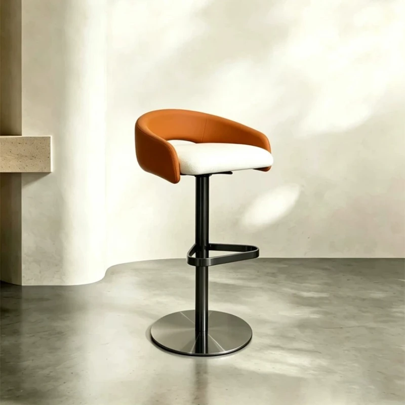 Accesorios de madera maciza, taburetes de bar modernos, taburetes de bar de lujo nórdicos, taburete alto giratorio ligero para exteriores, muebles de cocina