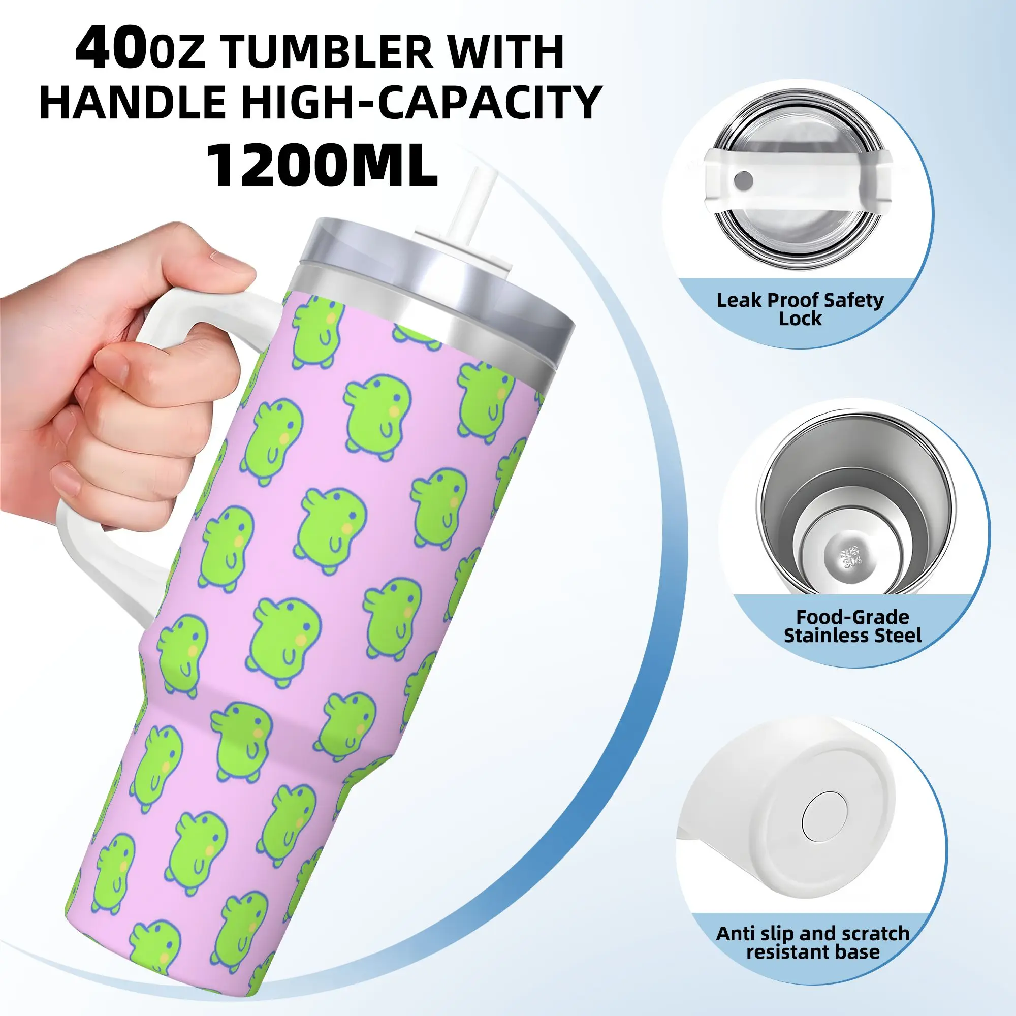 كوتشيباتشيس ماميتشي بهلوان زجاجة مياه للمشروبات الباردة مانعة للتسرب كوب قهوة من الفولاذ المقاوم للصدأ مطبوع أكواب سيارة للتخييم