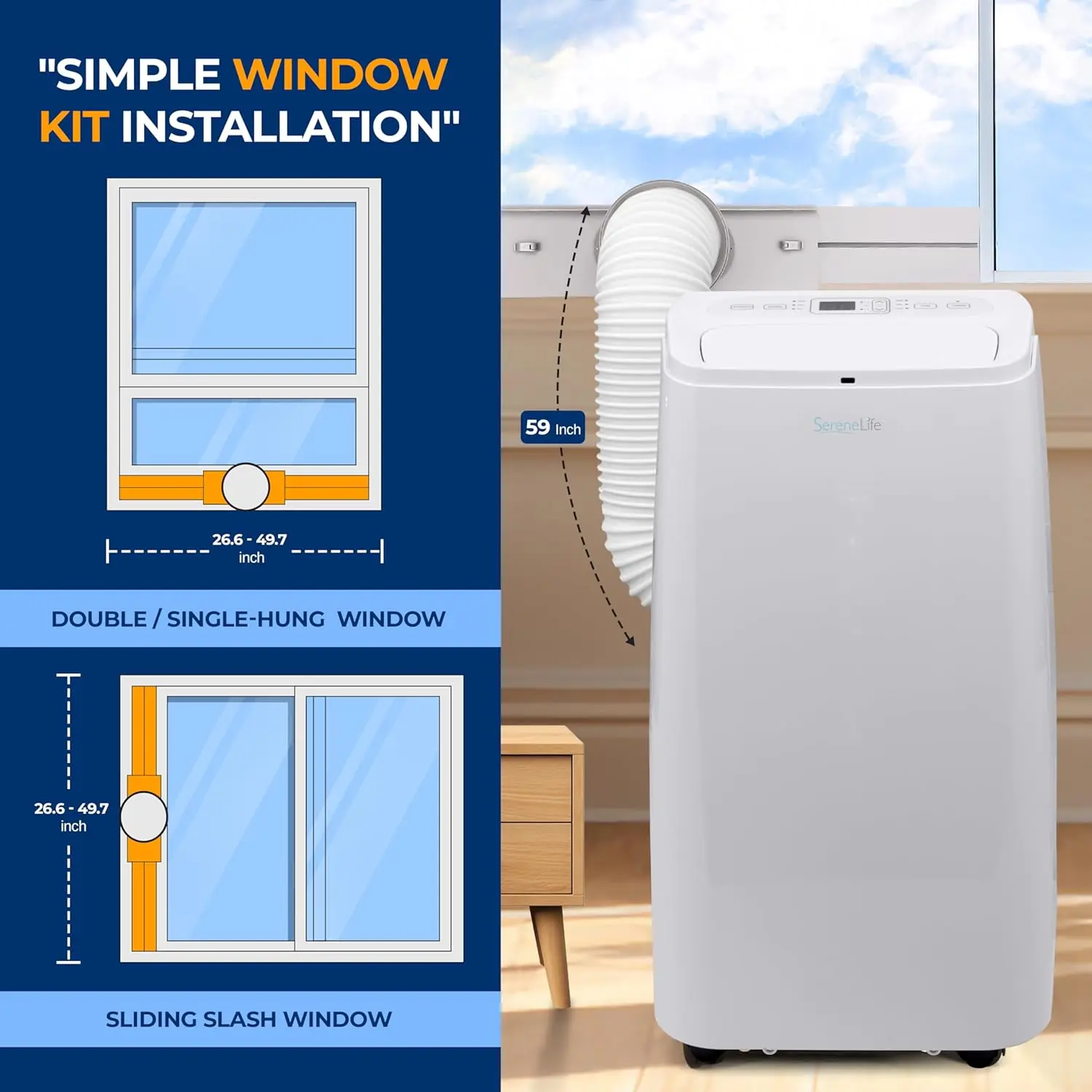 New Small Air Conditioner Portable 12,000 BTU with Built-in Dehumidifier Portable AC unit up to 550 sq ft Remote Control