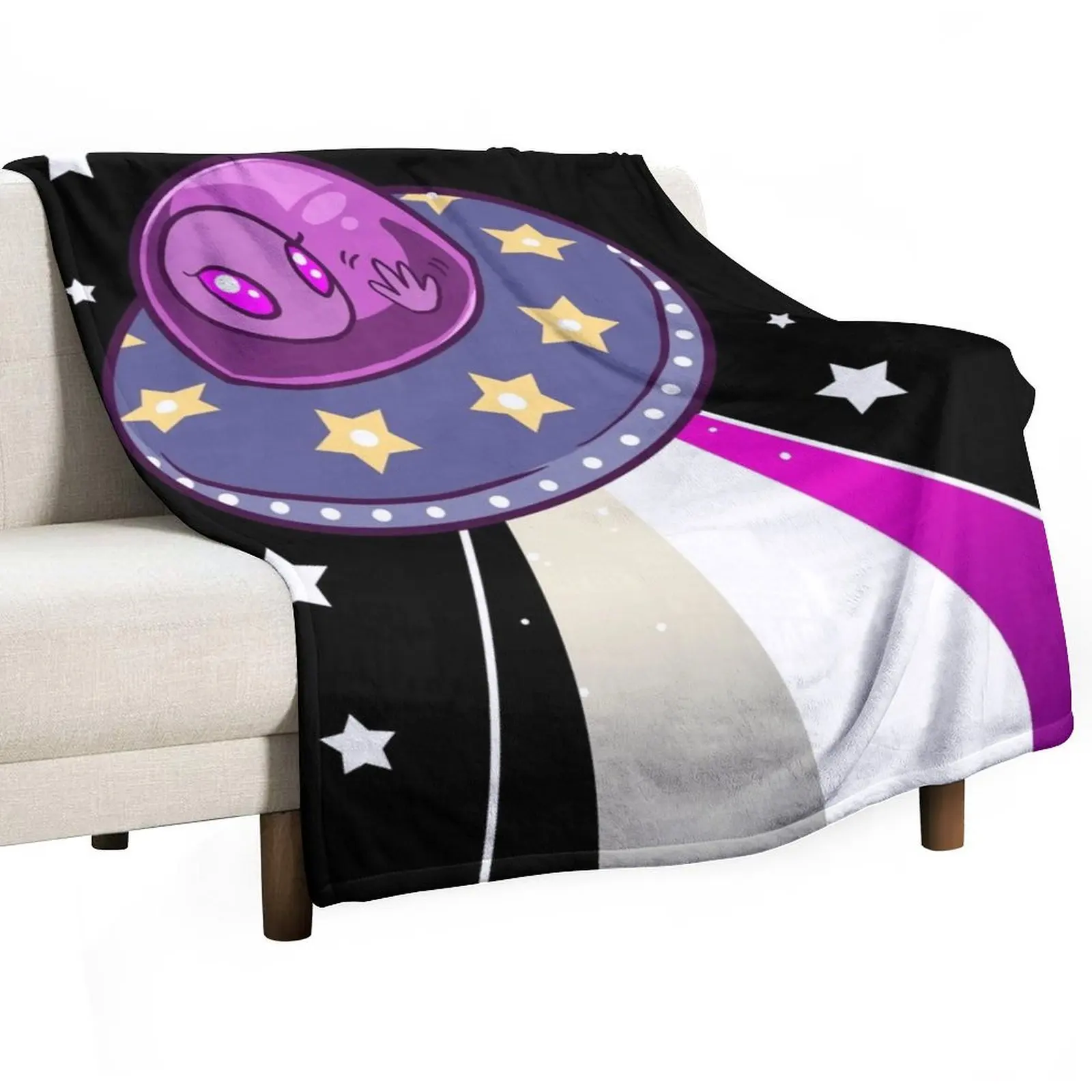 

LGBT+ Asexual Pride UFO Throw Blanket valentine gift ideas Thermal Decorative Sofas Blankets