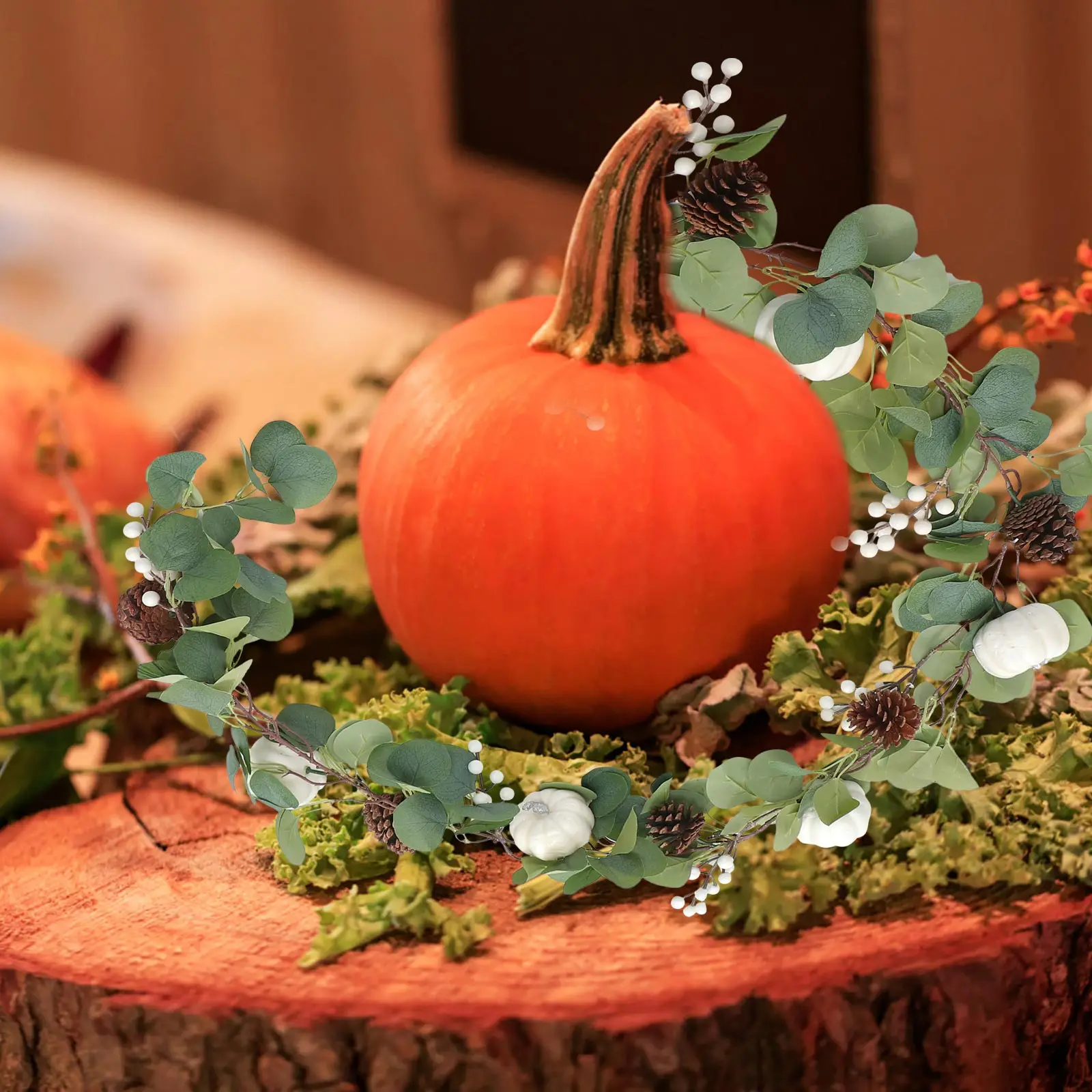 

1set Realistic Artificial Vine Ornaments Lifelike Fake Plant Decor Halloween Party Adornment Home Use Green Leaf Scene Accessory