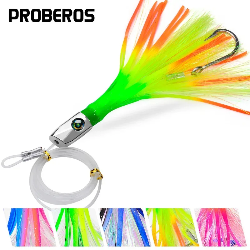 

8.7" Trolling Lure - 22cm 85g Octopus Squid Jig with Metal Head for Saltwater Fishing