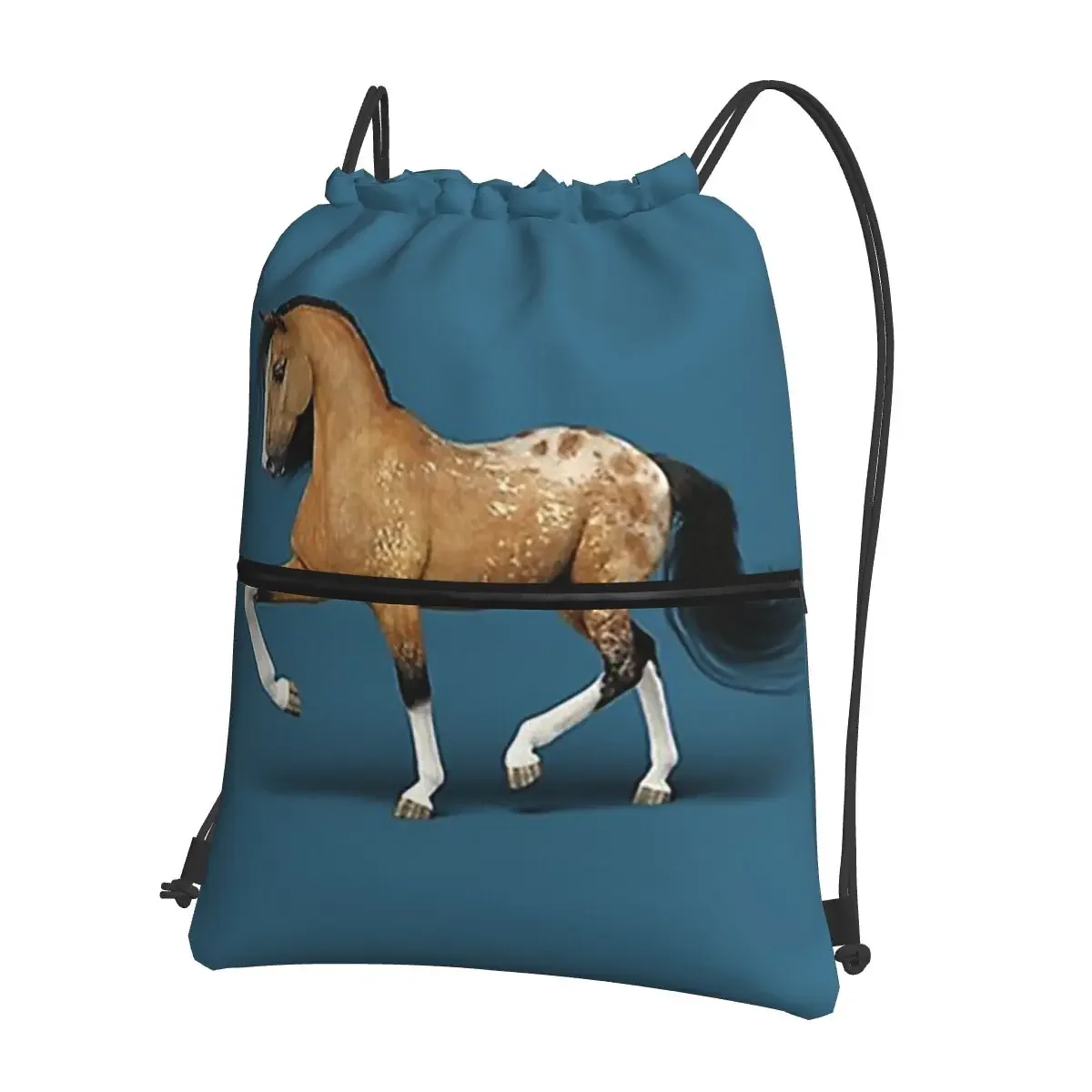 

Buckskin Appaloosa Horse Backpacks Drawstring Bag Casual Drawstring Bundle Pocket Sundries Bags For Travel Sport Man Woman