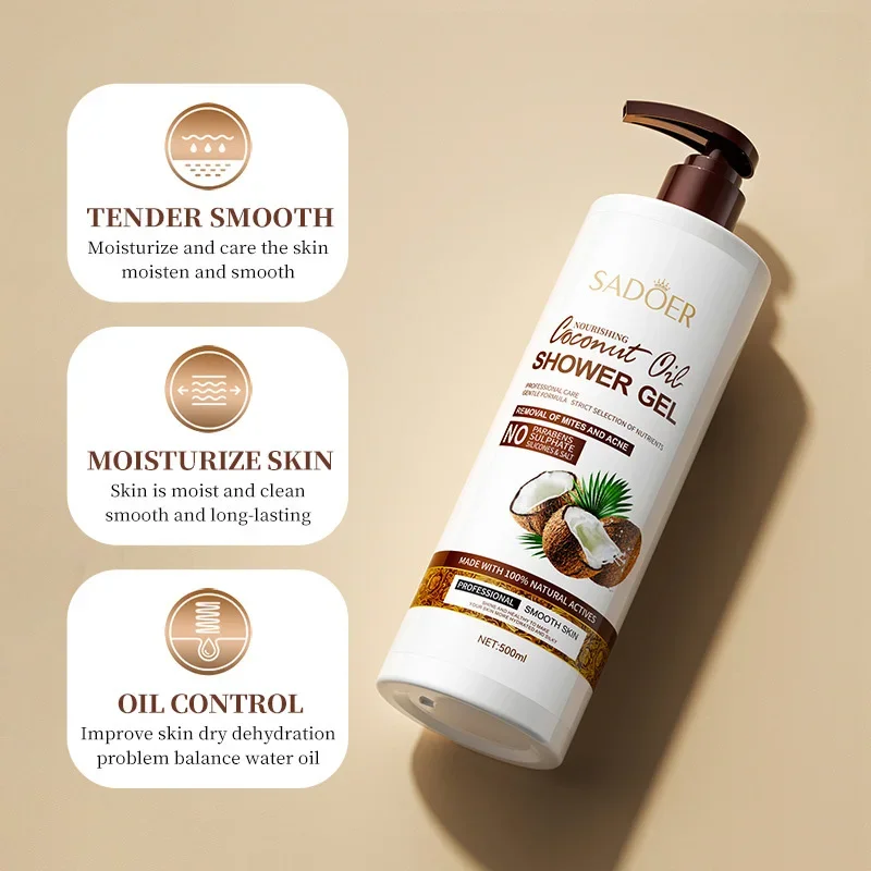 Coconut Oil Amino Acid Hydrating Nourishing Shower Gel Mit Acne Removal Brightening Skin Moisturizing Mild Perfumed Body Washing