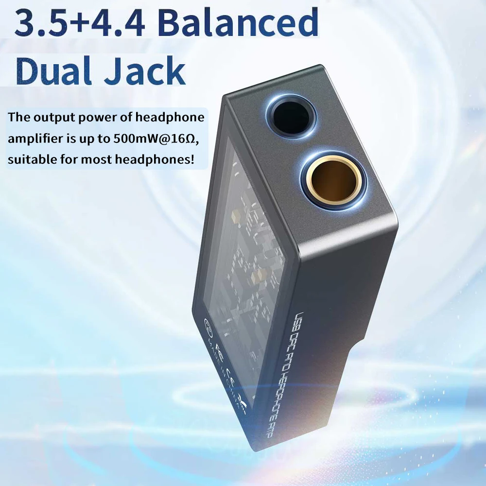 SMSL D10 Portable USB Headphone Amplifier DAC Chip 2*CS43131 3.5mm 4.4mm Balanced Dual Jack DSD256 32bit/384kHz 500mW 121dB