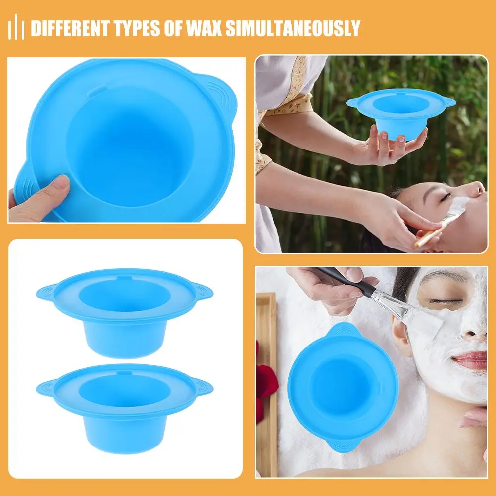 2 قطعة آلة تدفئة الشمع لإزالة الشعر 400 مللي وعاء داخلي من السيليكون للمنزل مجموعة الصبح للنساء المهنية