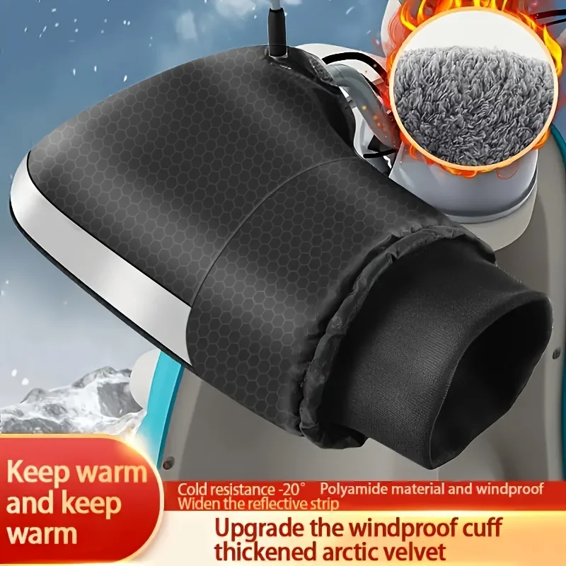 

2pcs 1pair, Motorcycle Warm Handlebar Gloves Winter Windproof Waterproof Warm Handlebar Gloves, Bicycle Gloves