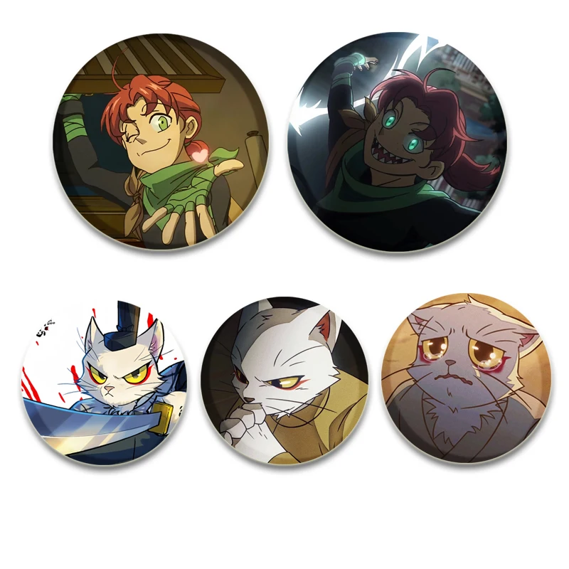 Anime White Cat Legend Brooch Pin Cosplay Libing Chenshi Handmade Tinplate Brooches Breastpin Backpack Clothes Gift Accessory