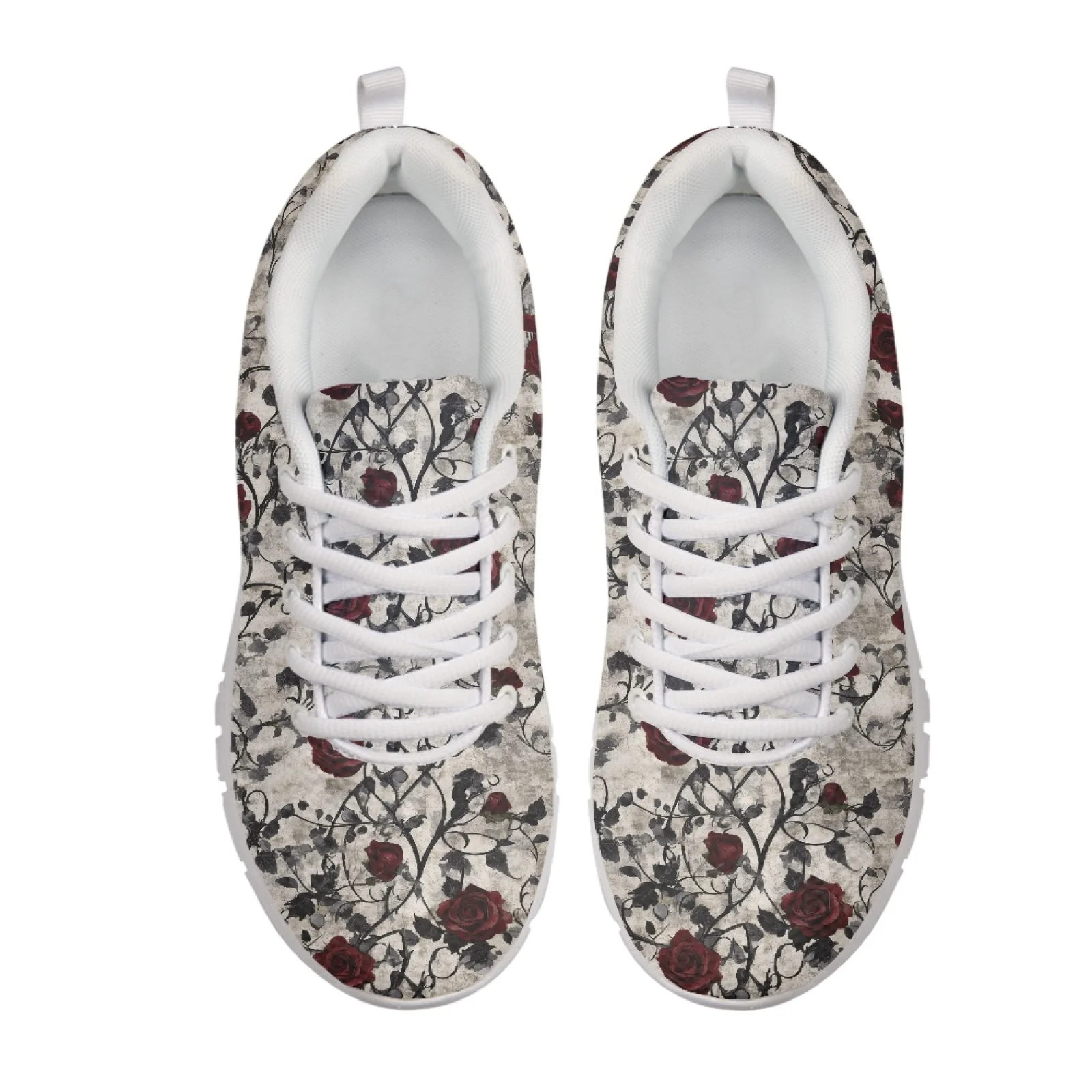 Coloranimal Heart-Shaped Yarn Running Sneakers Mesh & EVA Sole Tennis Shoes Lace Up Athletic Footwear for Women