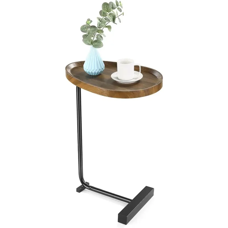 

Narrow C Shaped End Table for Sofa Couch and Bed, Perfect Indoor, Living Room