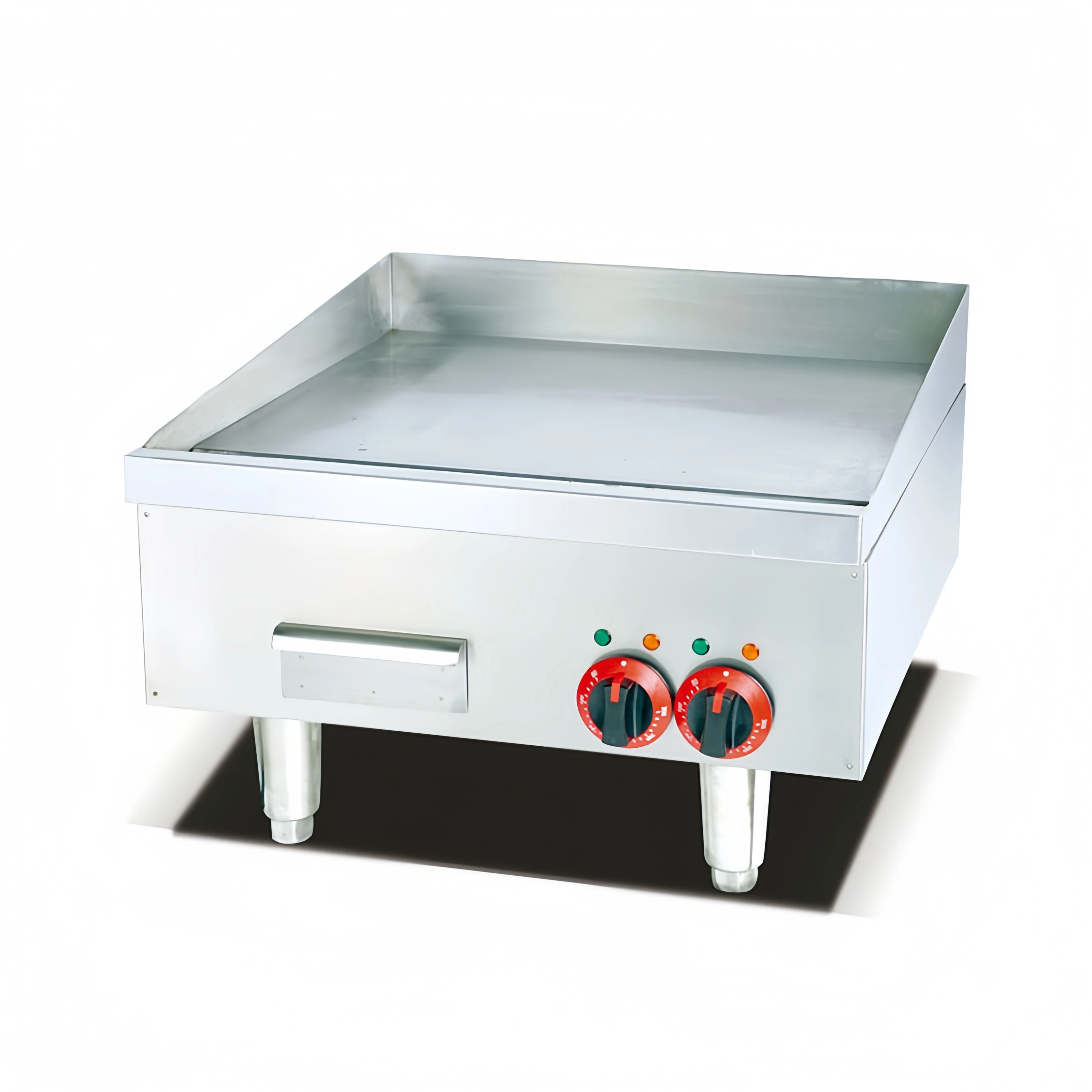 Commercial Electric Flat Top Griddle Stainless Steel Dual Zone Control Easy Clean Stir Fry Noodles Fried Eggs Fast Food
