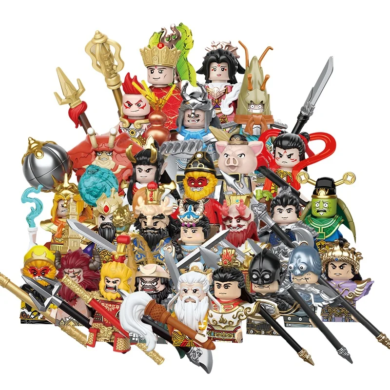 Novo Brinquedo de Montar de Blocos de Construção para Crianças: Mini Figuras de Ação do Anime Desenho Animado Rei Macaco Antigo de A Viagem ao Oeste