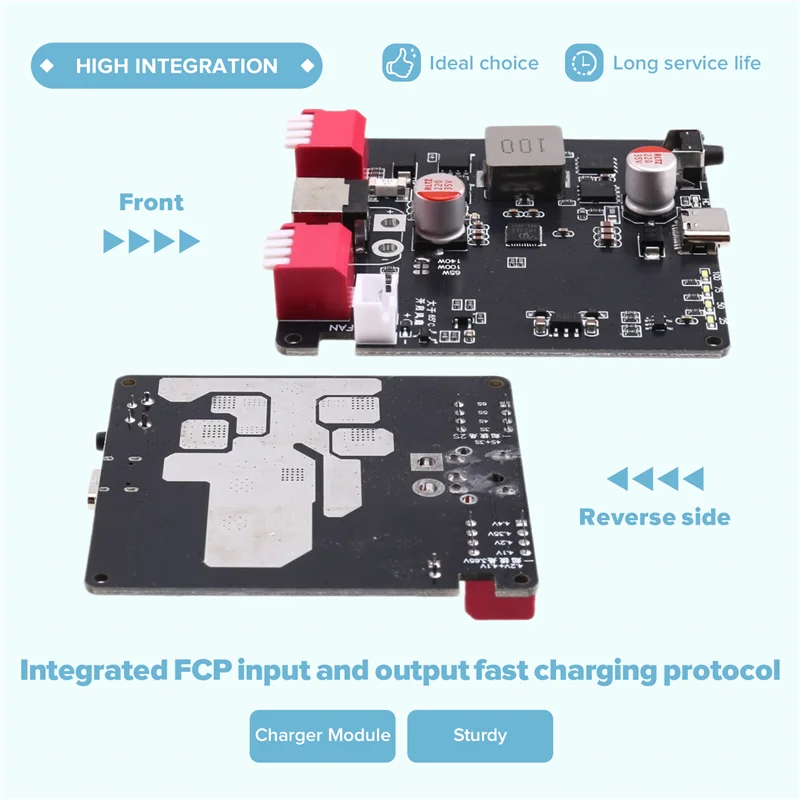 AAAN-140W Bidirectional Fast Charger Module 2S 3S 4S 5S 6S Lithium Battery Charging Board IP2366 Li- With DC Holder