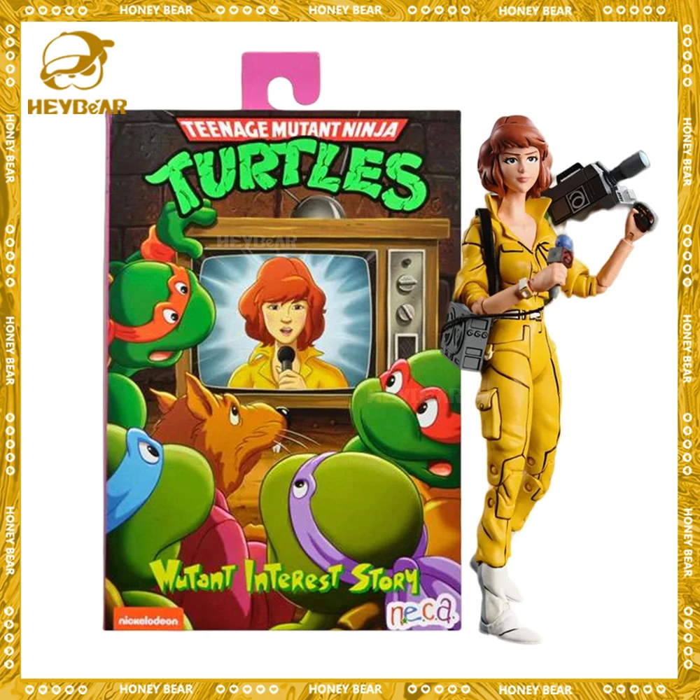 Neca 54233 1987 Yellow Clothes Female Reporter Figure Turtles Version 2.0 Action Figure Statue Model Collect Decor Toy Xmas Gift