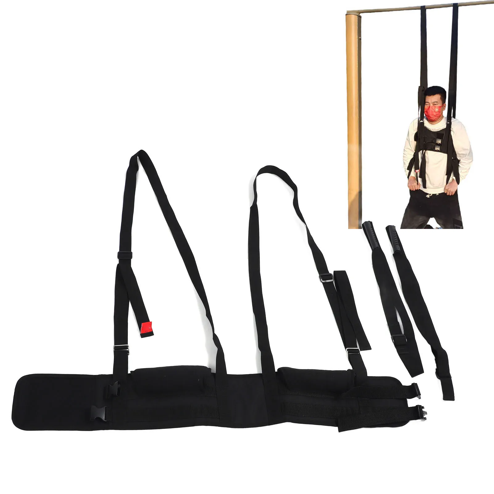 أحزمة ضغط العمود الفقري وسادات سميكة ، وتخفيف الانزعاج ، نقالة معلقة الظهر ، ومنع الانزلاق ، محمولة للقرص الفتق