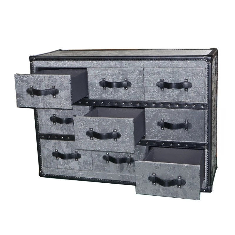light luxury high-end leather luxury high-value decorative bedroom chest cosmetic French