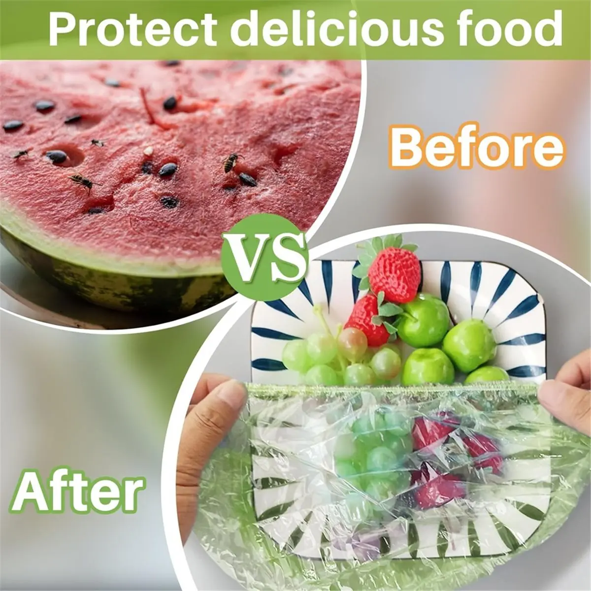 COFA 120Pcs Bowl Covers - Plastic Bowl Cover Elastic Keeping Bags Wrap Reusable Sourdough Baking Bread Proofing Rising