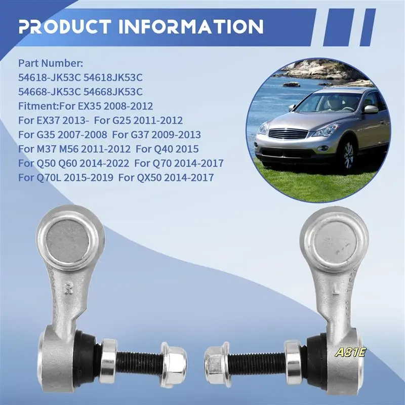 

1 Pair Sway Bar Links Stabilizer Links For Infiniti Ex35 Ex37 G25 G35 G37 M37 Q40 Q50 54618-JK53C 54668-JK53C