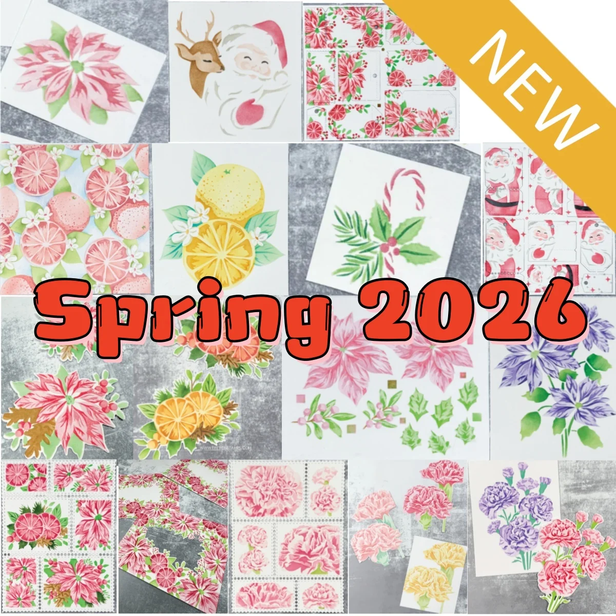 

New Citrus Candy Cane Santa Tags Stencil Metal Cutting Dies Clear Stamps for DIY Decorating Scrapbook Gift Card 2026 Spring