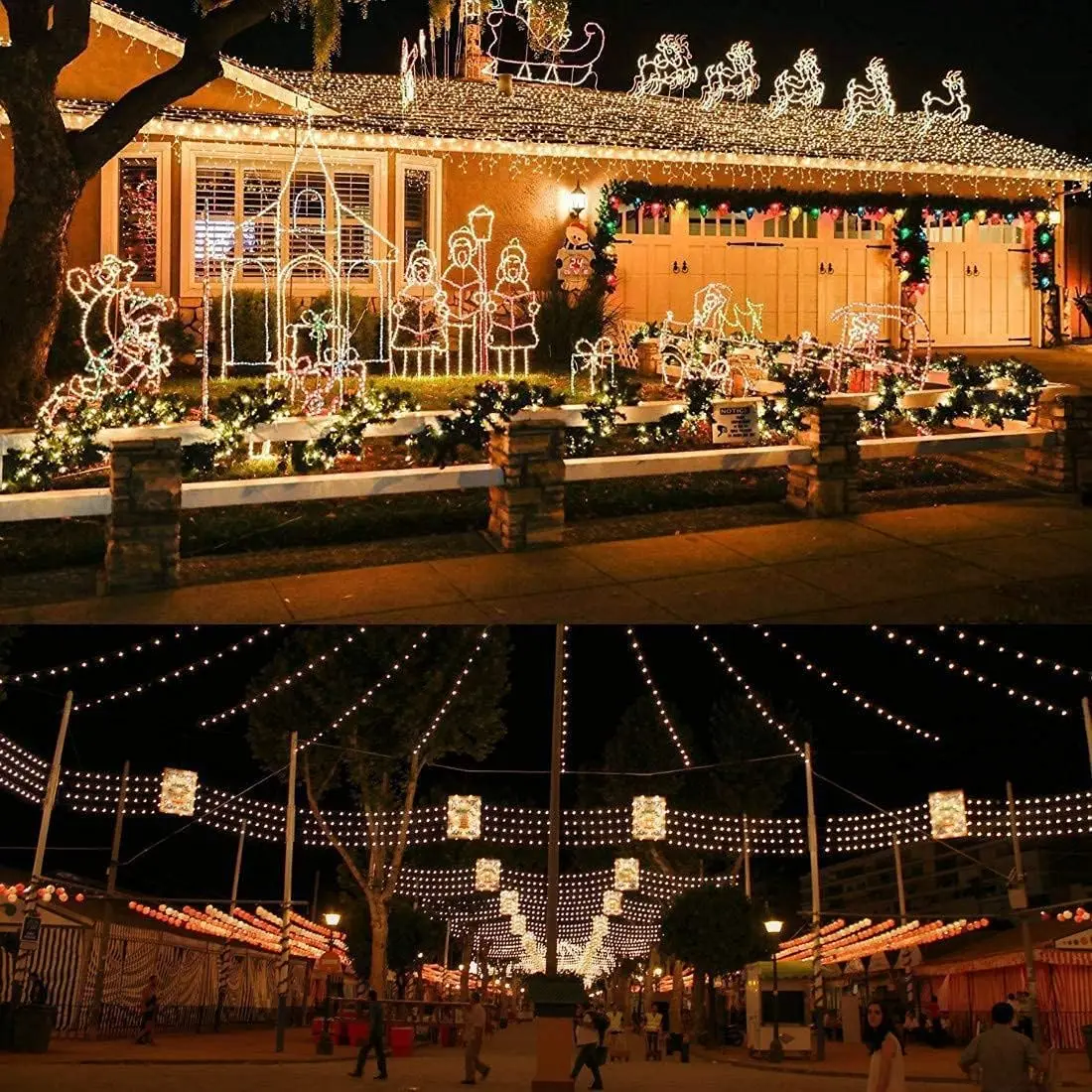 4Pack Each 40FT 100 LED Solar String Lights, Solar Fairy Lights Outdoor Waterproof with 8 Modes, Solar Christmas Twinkle Lights