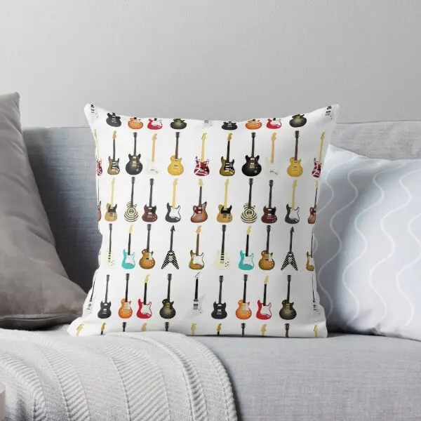 Funda de almohada con estampado de colección de guitarras, cojín decorativo para cama, oficina, suave y cómodo, almohadas de Anime de boda, no incluye un lado