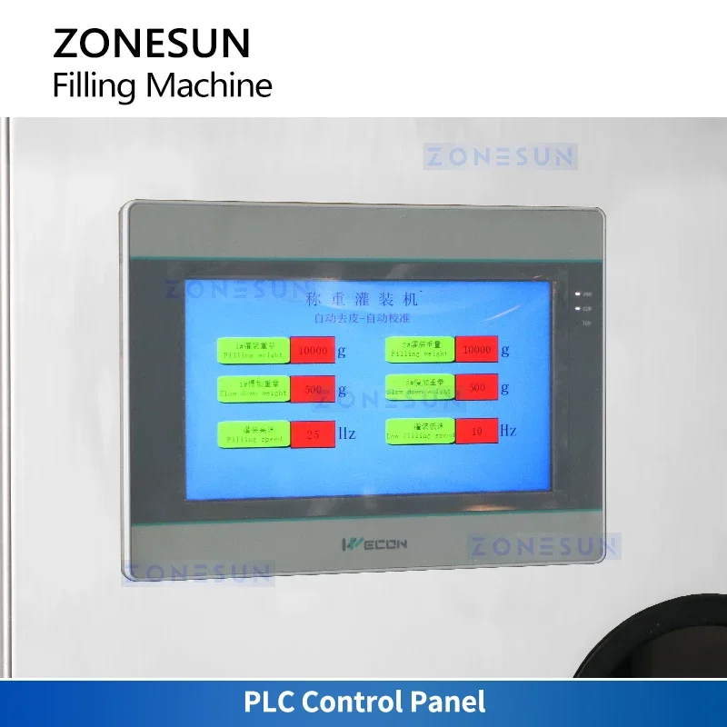 Zonesun Pesatrice Riempitrice Riempitrice per secchio da 5 galloni Sistema di pesatura e riempimento Riempitrice per pesare ZS-GTW2D
